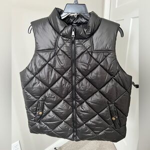 Quilted Black Vest